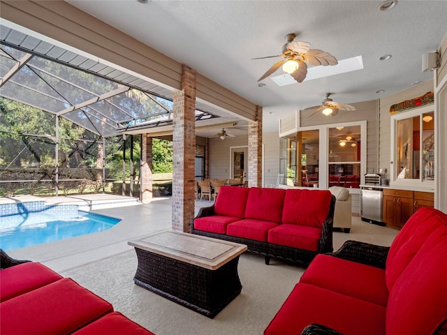 interior space featuring a textured ceiling