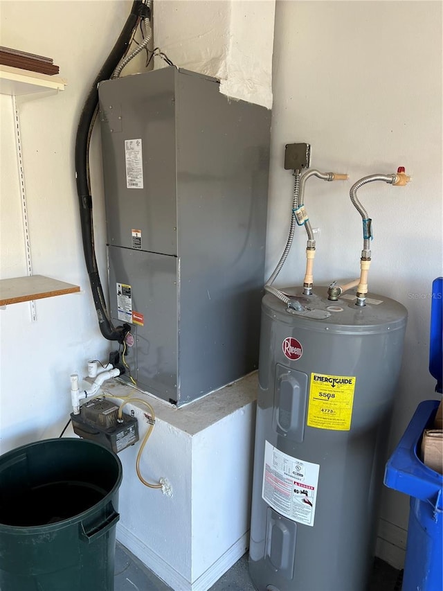 utilities with electric water heater and heating unit