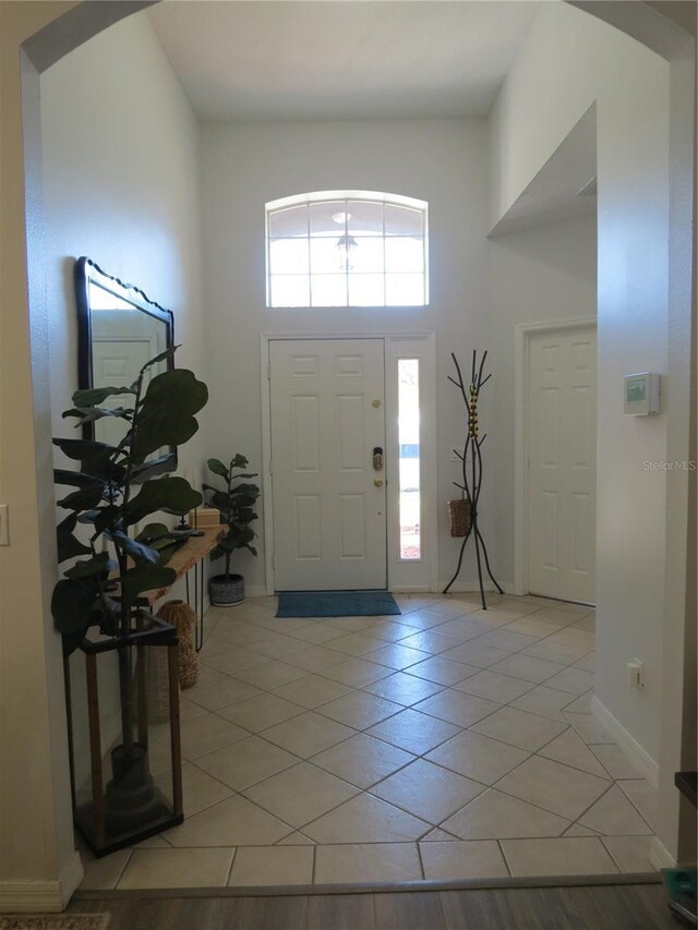 view of tiled entrance foyer