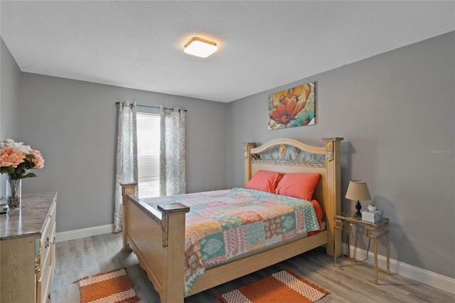 bedroom featuring light hardwood / wood-style flooring