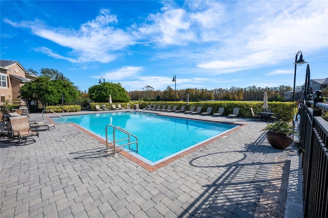 view of pool with a patio area