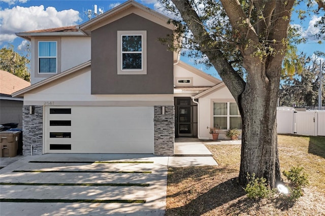 front of property featuring a garage