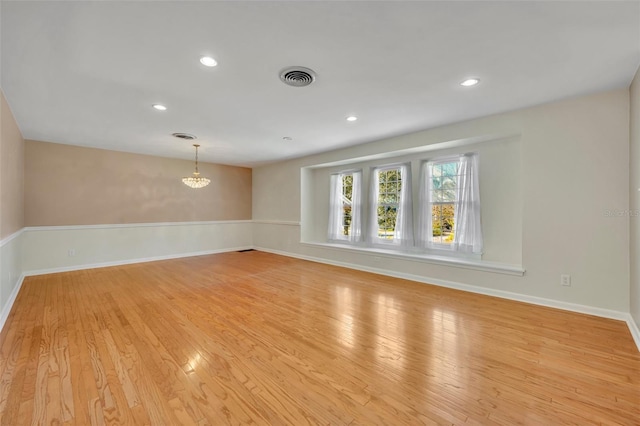 empty room featuring light wood-type flooring