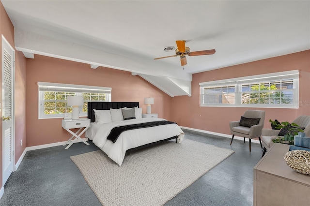 bedroom featuring ceiling fan