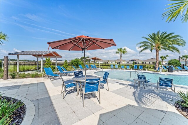 view of patio / terrace with a community pool