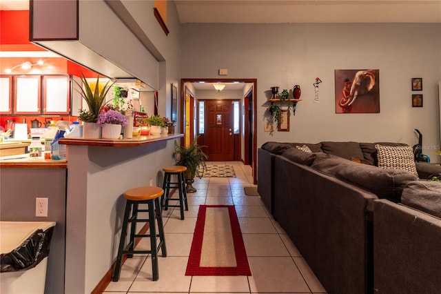 view of tiled living room