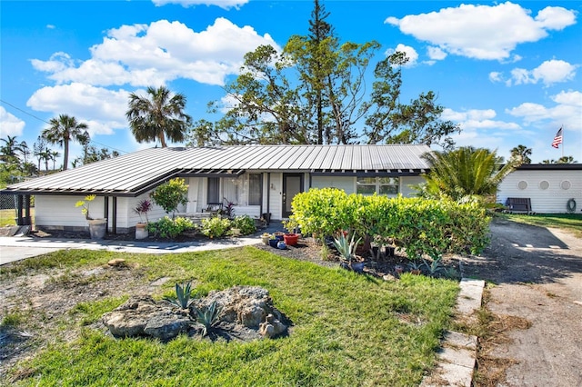 view of single story home