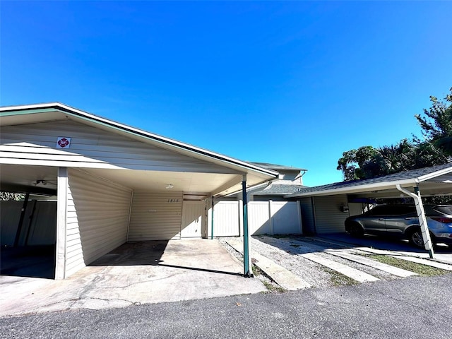 view of car parking with a carport