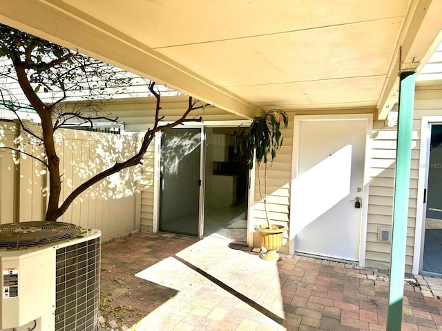 view of patio / terrace featuring central AC