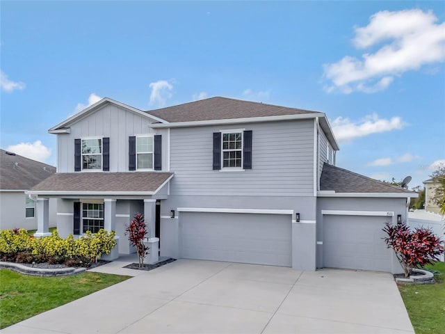 front of property featuring a garage