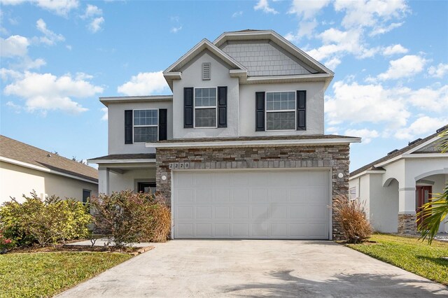 view of property with a garage