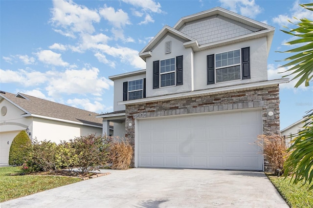 view of front facade with a garage