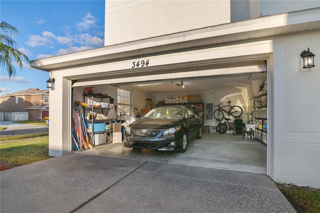 view of garage