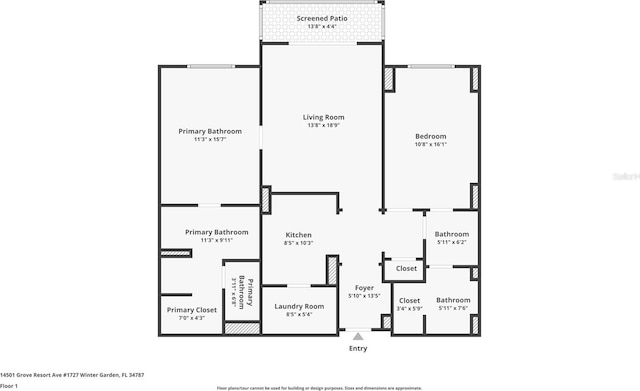 14501 Grove Resort Ave Unit 1727, Winter Garden, FL 34787 - floor plan / room layout