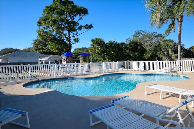 view of pool with a patio area