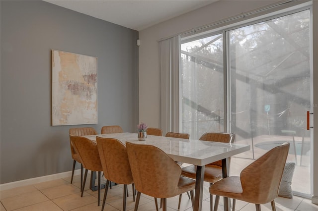 view of tiled dining room