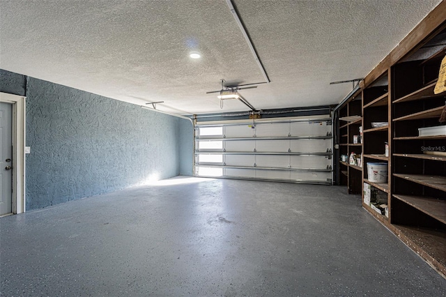garage featuring a textured wall