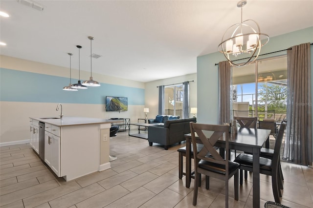 820 Pebble Beach Dr, Davenport, FL 33896 - dining space featuring a chandelier and recessed lighting