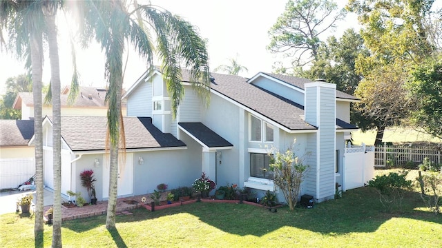 view of front of house with a front lawn