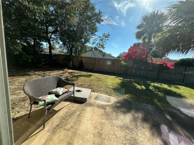 view of yard featuring a patio area