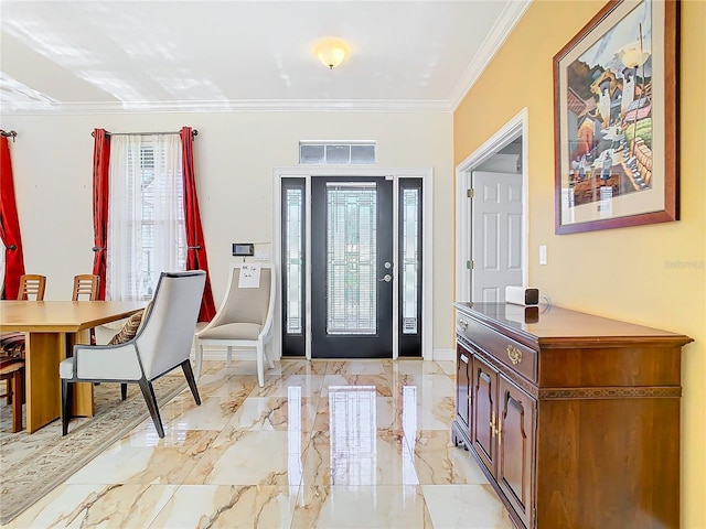 entryway with ornamental molding