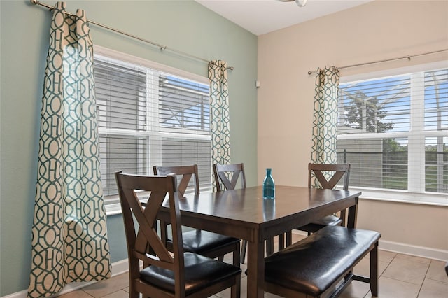 view of tiled dining space