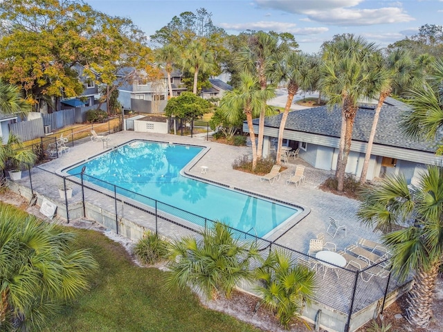 view of pool featuring a patio area