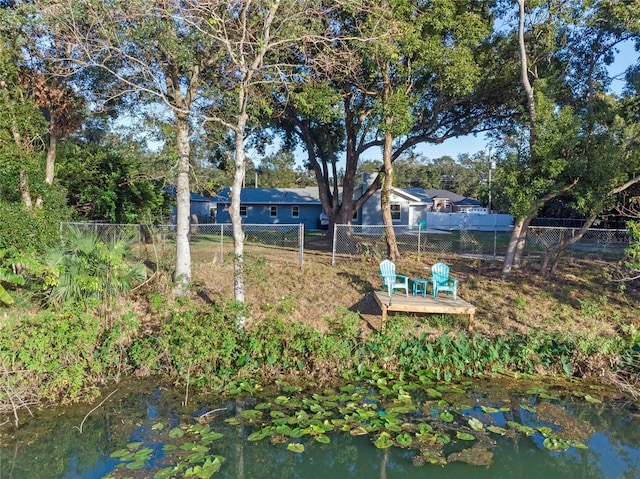 exterior space featuring a water view