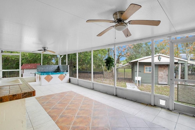 view of unfurnished sunroom