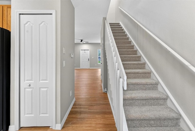 13228 Daniels Landing Cir, Winter Garden, FL 34787 - stairway featuring wood finished floors and ceiling fan