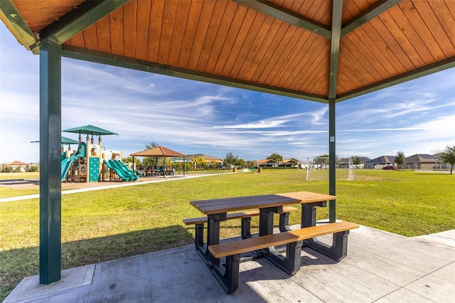 view of patio with a gazebo