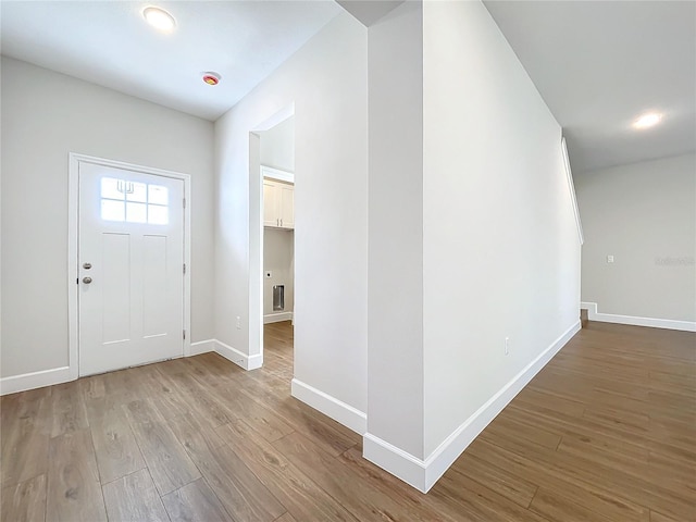 entrance foyer featuring wood-type flooring