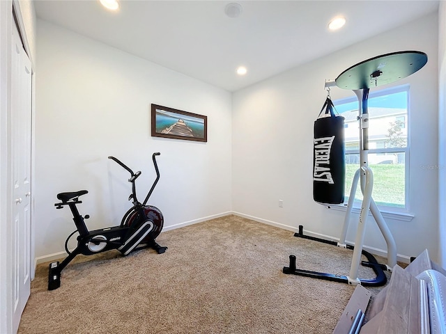 4408 Renly Ln, Clermont, FL 34711 - exercise room featuring carpet and recessed lighting