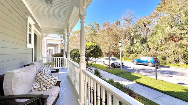 balcony with covered porch