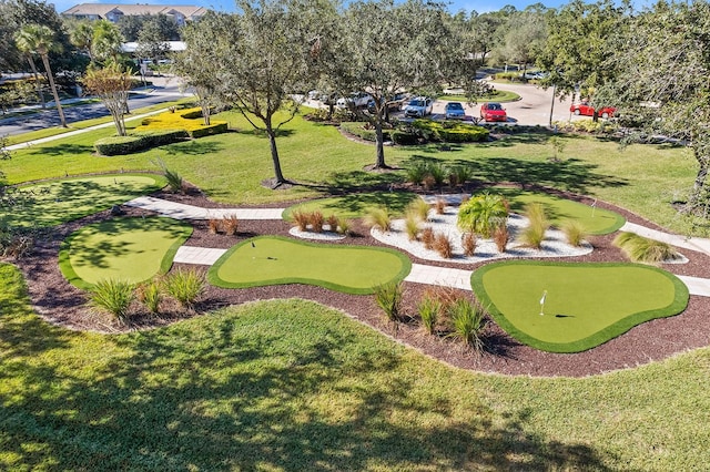 view of home's community with a yard