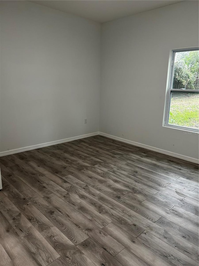 spare room featuring dark wood-type flooring