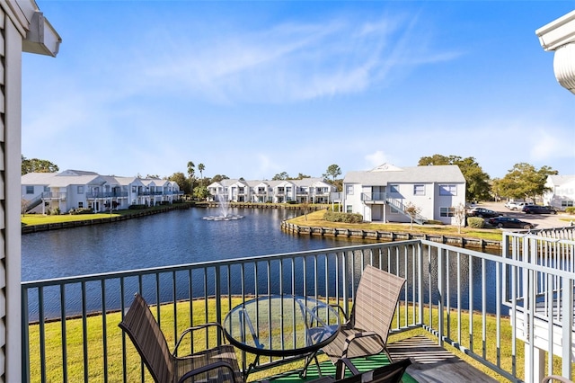 balcony with a water view