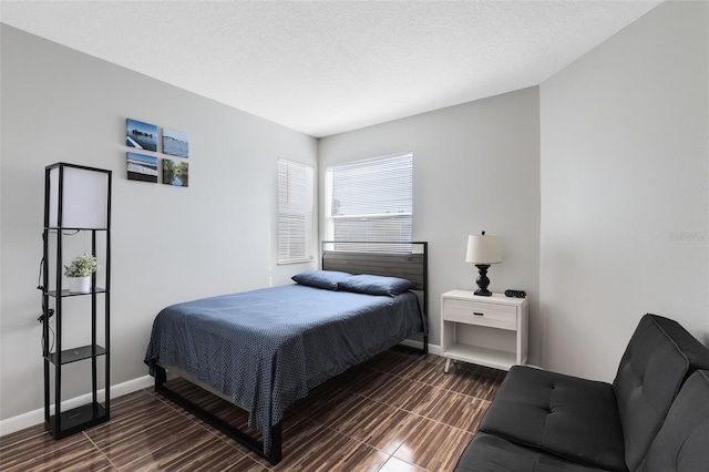 bedroom with a textured ceiling