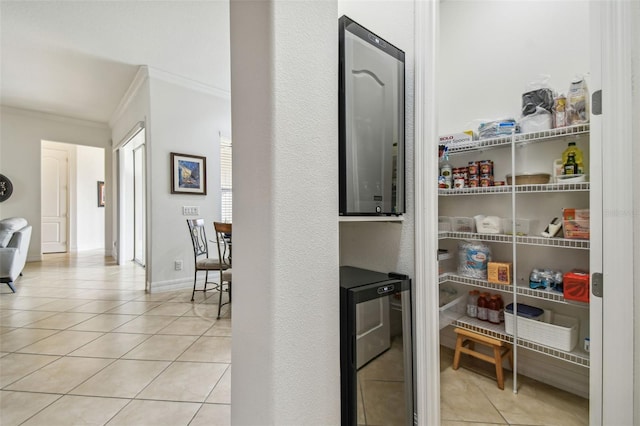 pantry with beverage cooler