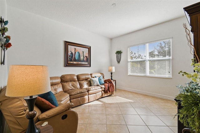 view of tiled living room