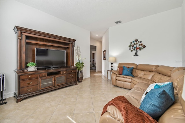 view of tiled living room