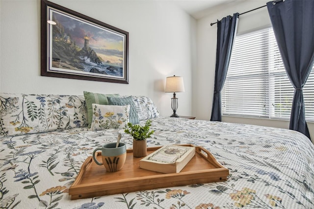 bedroom with multiple windows