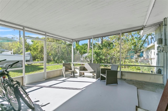 view of unfurnished sunroom