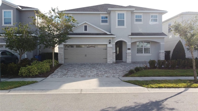 view of front of house with a garage