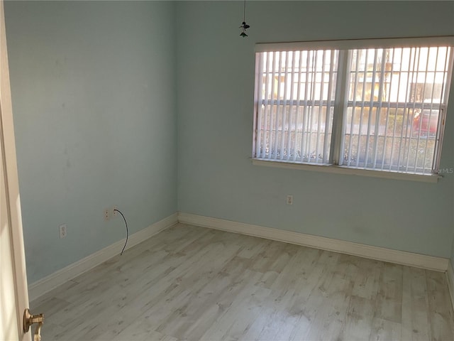 empty room featuring light wood-type flooring