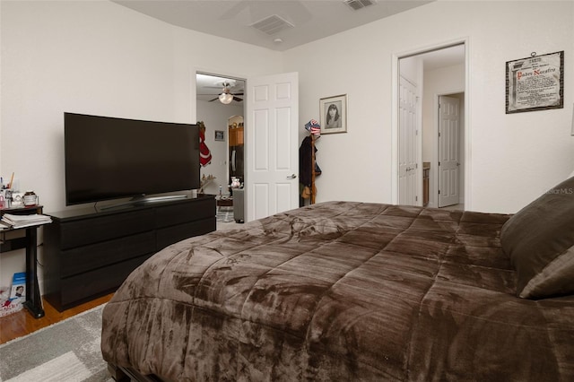 bedroom featuring hardwood / wood-style floors