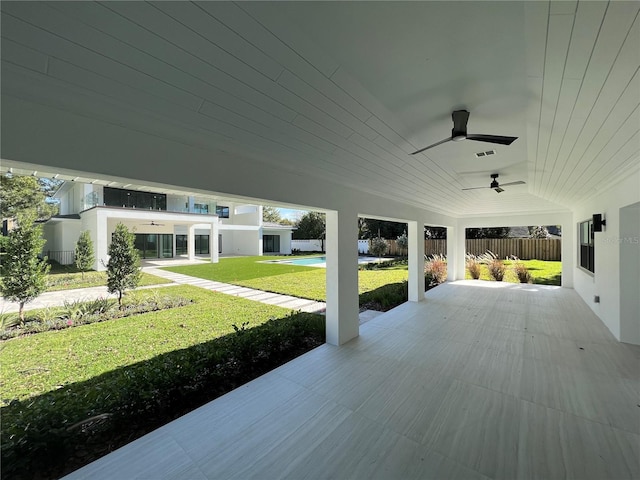 view of patio / terrace with ceiling fan