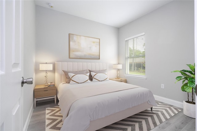 bedroom featuring light hardwood / wood-style flooring