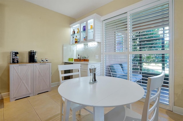 view of tiled dining space