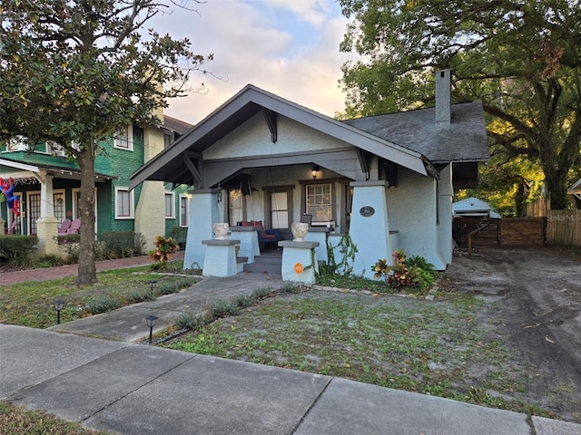 view of front of house with covered porch